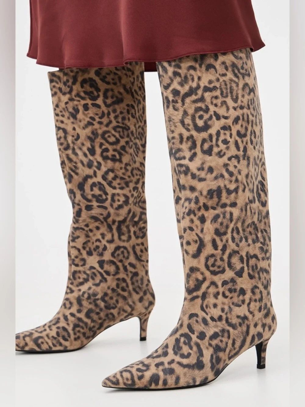 New Free People Leopard Kiki Kitten Heel Boots - Picture 3 of 7